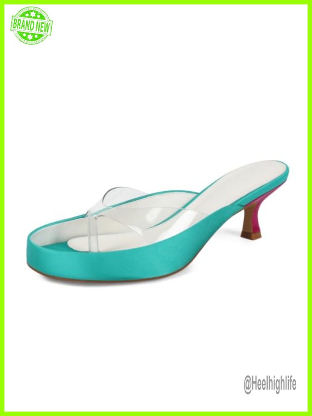 Clear Jelly Kitten Heel Thong Sandals Open Toe Slip On Flip Flops